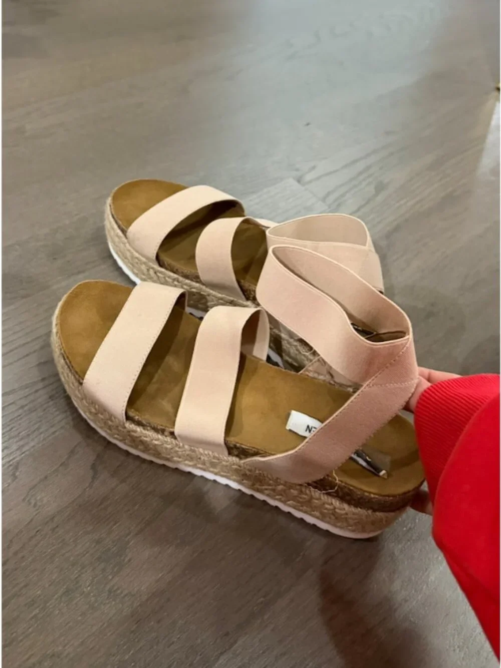Steve Madden Blush Elastic Espadrille Platform Sandals Size 10